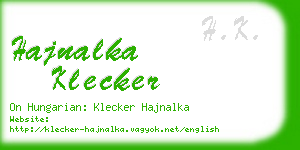 hajnalka klecker business card